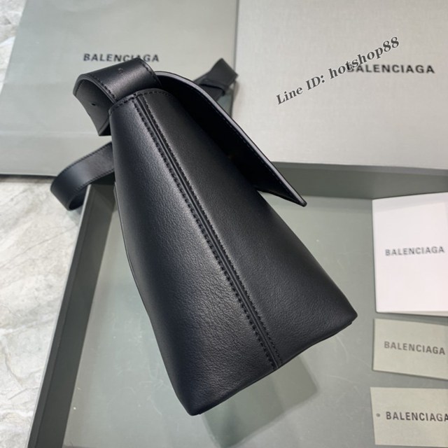 Balenciaga巴黎世家專櫃爆款大號黑色配金扣Hourglass沙漏包 fyj1817